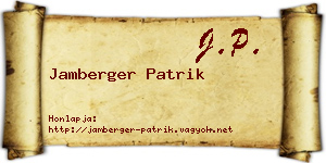 Jamberger Patrik névjegykártya