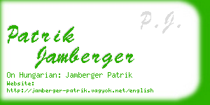 patrik jamberger business card